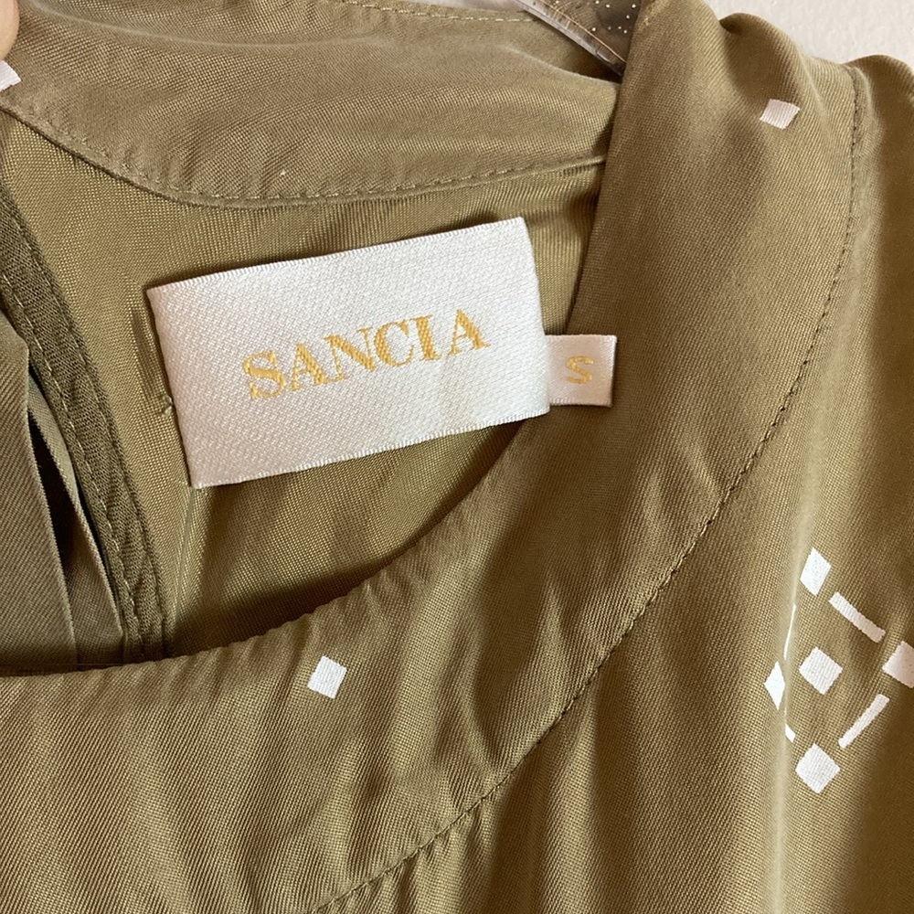 Anthropologie Sancia Carmela Wide-Leg Jumpsuit. Size: S. Tan & White - Picture 11 of 13